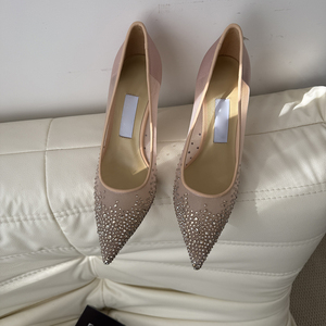 รองเท้าส้นสูงแบบหุ้มข้อทรงหัวแหลม ดีไซน์หรูหรา ประดับคริสตัลวิบวับ สายรัดข้อเท้าแบบผูกเชือก วัสดุ EVA ด้านบนเป็นผ้าตาข่าย - Product Image 4