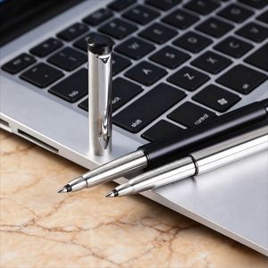 Luxury Personalized <b>Silver</b> Metal Ballpoint <b>Pen</b> with 1.0mm Tip Custom Logo for Corporate Gifts - Product Image 5