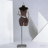 Verstellbare, samtbezogene Schaufensterpuppen in Übergröße für Damenbekleidung, Marke Shining Star, Modell 047, mit Ständer