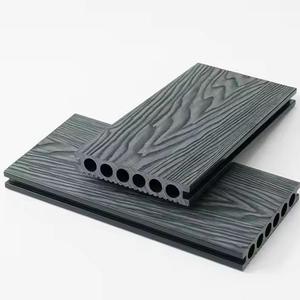 Planches de terrasse extérieures en WPC imperméables pour jardin, avec grain de bois 3D en relief et alvéoles rondes - Product Image 1