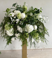 Boule de fleurs artificielles en soie de haute qualité, centre de table luxueux, sphère de roses décorative pour la décoration de table de mariage ou de fête