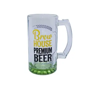 Canecas de vidro personalizáveis, canecas de vidro com alça para beber de cerveja stein, grande uso diário, óculos de coquetel