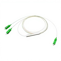 Grosir 1*n 2*n Tabung Baja Tipe Mini G657A 0.9mm Fiber Optic PLC Splitter