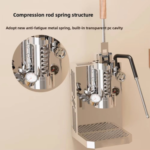 Machine à expresso à levier à ressort intégré à extraction rapide, chaudière à eau 1L, cafetière manuelle à pression, machine à café BH-2 Wall- - Product Image 4