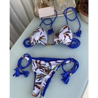 Maillot de bain deux pièces pour femmes rondes, imprimé logo personnalisé, coupe triangle, couleur unie, grande taille, pour poitrines généreuses, ensemble bikini string