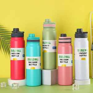 Bouteille isotherme de sport en acier inoxydable à double paroi, gobelet de voyage sous vide 800 ml avec couvercle hermétique - Product Image 2