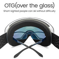 Dilupu Lunettes de ski pour femmes et hommes, logo personnalisé OEM, sans monture, rétro, anti-buée, protection UV400, magnétiques