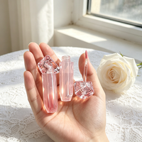 En stock – Tube de brillant à lèvres transparent rose unique de 4 ml, tube de gloss, contenant de maquillage mignon pour rouge à lèvres, tube vide pour huile à lèvres