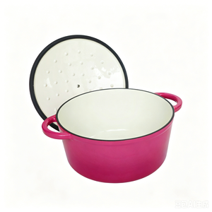 หม้อเหล็กหล่อเคลือบอีนาเมลพร้อมฝาปิดแบบ Self-Basting สีฟ้าไล่เฉดสี เหมาะสำหรับร้านอาหาร ใช้กับเครื่องล้างจานและเตาอบได้ - Product Image 6