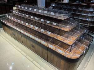 Nhiệm vụ nặng nề hai mặt thép-gỗ Snack Rack hiển thị siêu thị hiển thị đứng cho thực phẩm số lượng lớn kẹo ngọt khác đồ ăn nhẹ trong cửa hàng - Product Image 2