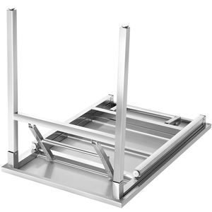 โต๊ะรับประทานอาหารพับได้สแตนเลสแบบพกพาโต๊ะในครัวปิกนิกเตรียมโต๊ะทำงานกลางแจ้งร้านอาหารตั้งแคมป์เฟอร์นิเจอร์ทำความสะอาดง่าย - Product Image 3