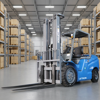 Truk Forklift Listrik Lithium Liftron CPD40D 4000kg untuk Penanganan Kargo Pabrik Keramik, Ban Padat, Stabilitas Tinggi