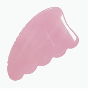 Piedra Gua Sha de Cuarzo Rosa con Borde Ondulado Natural y Dientes, Herramienta de Masaje Corporal para Espalda, Cuello y Relajación Muscular - Product Image 1