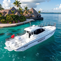 Yacht de pêche de luxe en fibre de verre de 38 pieds avec moteur hors-bord pour les fêtes de pêche de loisirs, les croisières touristiques