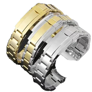 Bracelet de <span class=keywords><strong>montre</strong></span> en <span class=keywords><strong>acier</strong></span> inoxydable massif incurvé de luxe 20 mm 21 mm RLX pour <span class=keywords><strong>Daytona</strong></span> Submarine GMT Bracelet en métal pour <span class=keywords><strong>montre</strong></span> - Product Image 1