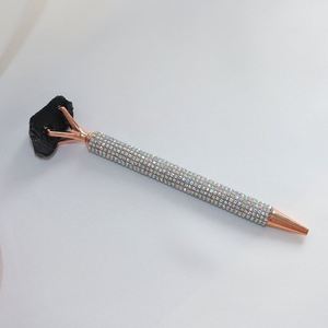 Stylo à bille artisanal en cristal naturel et pierres brutes, diamants, cadeau de mariage ou de bureau - Product Image 6