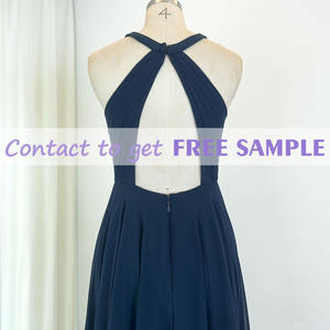 Robes de demoiselle d'honneur TEENYEE modernes et tendance en mousseline de soie avec fente latérale devant, col en V, bleu marine foncé, <span class=keywords><strong>robe</strong></span> de soirée élégante - Product Image 6