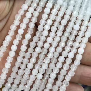 <strong>White</strong> <strong>Jade</strong> Natural <strong>Stone</strong> 4MM Lantern Shape Diamond Cutting <strong>Stone</strong> Gemstone Loose Beads for Jewelry Crafting Aprrox:380mm - Product Image 5