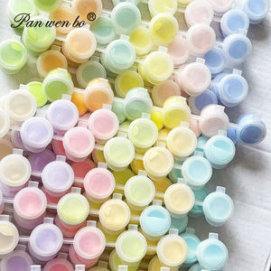 Peintures acryliques Panwenbo 12 couleurs macaron 3ml, outils de dessin pour enfants, peintures colorées, matériau nylon - Product Image 5