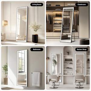 CF Rectángulo Marco de aluminio Led Espejos Pared <span class=keywords><strong>Espejo</strong></span> completo Hotel <span class=keywords><strong>Baño</strong></span> <span class=keywords><strong>Espejo</strong></span> Led de longitud completa con luz - Product Image 3