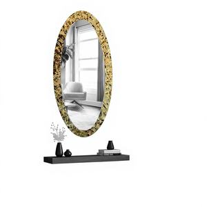 กระจกติดผนังห้องน้ำสำหรับงานแต่งงาน กรอบสแตนเลสเคลือบ PVD หรูหรา น้ำหนักเบา เป็นมิตรกับสิ่งแวดล้อม ป้องกันฝ้า สวยงาม - Product Image 1