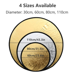 Réflecteur populaire 2 en 1 or et argent, rond et ovale, pliable, 60/80/110 cm, pour la photographie - Product Image 4