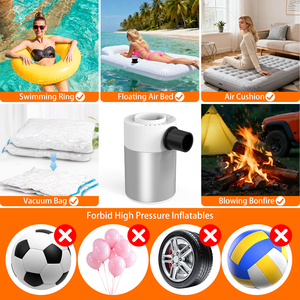 Portable Electric Air Pump 5Kpa,High Flow Inflator Deflator,Multifunctional Air Pump for Air Mattress <b>Pool</b> Floats Vacuum Storage - Product Image 3