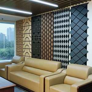 Nhà Máy Tùy Chỉnh Tiêu Chuẩn Châu Âu Mới Thiết Kế Nghệ Thuật Trang Trí Acoustic Tấm Tường Nội Thất <span class=keywords><strong>MDF</strong></span> Gỗ Veneer Cách Âm Tấm Tường - Product Image 3