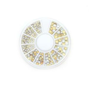 Venta caliente DIY nail art charms decoraciones 2019 piedras de uñas planas de forma redonda - Product Image 3