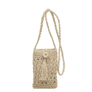 2025 primavera estate Vintage a tracolla singola borsa a tracolla da donna con tessuto cavo in paglia borsa con cerniera in stile antico - Product Image 1