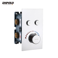 Robinet thermostatique encastré en laiton avec deux ou trois fonctions de contrôle, mitigeur de douche thermostatique