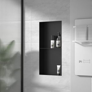 <span class=keywords><strong>Niche</strong></span> de douche encastrée moderne en acier inoxydable, étagère décorative <span class=keywords><strong>murale</strong></span> pour salle de bain et hôtel - Product Image 2