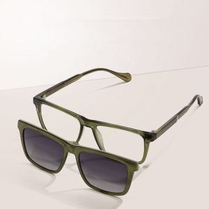 Lunettes de soleil carrées TR90 tendance 2025 avec logo personnalisé, polarisées UV400, à clip magnétique optique pour hommes et femmes - Product Image 2