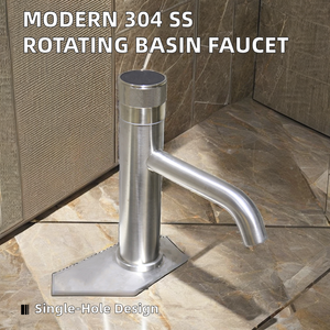 ก๊อกน้ำห้องน้ำแบบเดี่ยวทันสมัย สแตนเลส 304 หมุนได้ 360 องศา สำหรับห้องครัว - Product Image 5