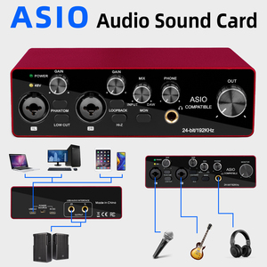 Rx2 chuyên nghiệp asio âm thanh Card âm thanh <span class=keywords><strong>2</strong></span> kênh USB giao diện âm thanh với mic Preamplifier cho ghi âm trực tiếp - Product Image 2