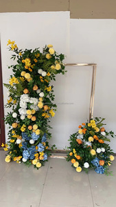 Panneau de fleurs de rose <span class=keywords><strong>orange</strong></span> M26 Arrangement de fleurs artificielles soyeuses pour les fêtes de mariage Décoration d'événement de coureur de fleurs d'allée de plancher - Product Image 3
