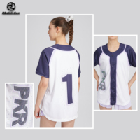 Atasan Baseball Cheerleader Custom Penuh dengan Logo Heat Transfer dan Pilihan Nomor Pemain untuk Identitas Tim