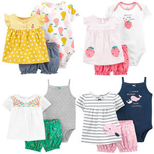 Set di 3 Pezzi <span class=keywords><strong>per</strong></span> <span class=keywords><strong>Neonata</strong></span>, Body <span class=keywords><strong>per</strong></span> Bambina, Confezione da 3 Body in Morbido Cotone, Outfit Estivi <span class=keywords><strong>per</strong></span> <span class=keywords><strong>Neonata</strong></span> - Product Image 1