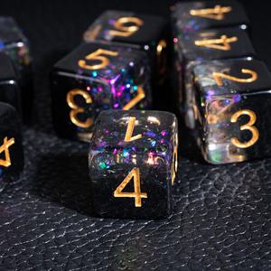 FACCUB <span class=keywords><strong>Custom</strong></span> in plastica nera trasparente a strati Glitter a 6 lati 16mm D6 in resina promozionale RPG D & D giochi a dadi gioco d'azzardo personalizzato - Product Image 1