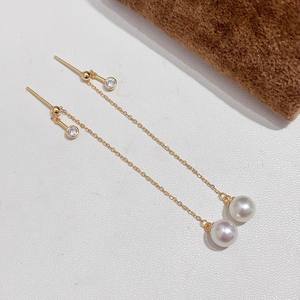 22870 Accessoires de perles DIY, support vide pour boucles d'oreilles en argent S925, or/argent/argent, avec barre de 5-9 mm, boucles d'oreilles pendantes tendance - Product Image 2