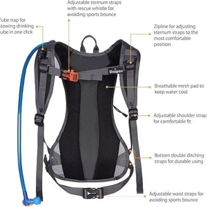 Échantillon gratuit : Meilleur sac à dos tactique noir Molle pressurisé pour le transport de plaques, idéal pour la course à pied, la moto, le marathon et le gravel racing - Product Image 3