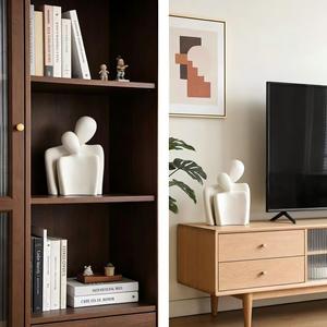 Pequeña Figura Decorativa <span class=keywords><strong>de</strong></span> Cerámica, Escultura <span class=keywords><strong>de</strong></span> Porcelana <span class=keywords><strong>de</strong></span> Pareja Abrazada, para Sala <span class=keywords><strong>de</strong></span> Estar, Oficina, Dormitorio, Estante, <span class=keywords><strong>Mesa</strong></span>, Escritorio - Product Image 5