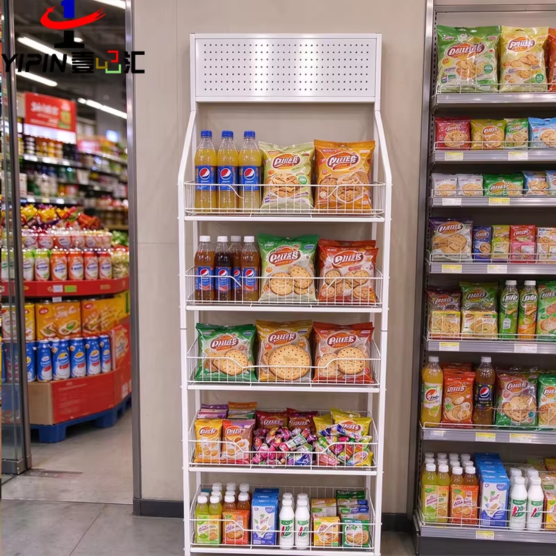 Supermarket Snack Shelves Trendy Beverage Display Racks Convenience ...