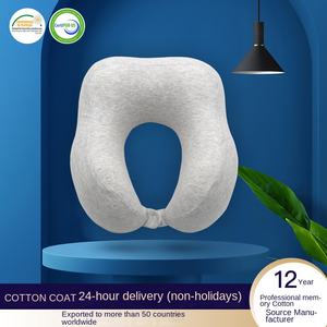 Almohada cervical de fibra química de algodón con memoria en forma de U para viajes en avión, oficina, descanso al mediodía, soporte para la columna y para dormir de lado. - Product Image 2