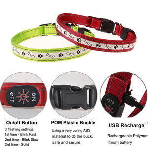 Fabricantes de fábrica, venta al por mayor, collares de perro LED recargables reflectantes de goma a granel, luz intermitente, perros pequeños, medianos y grandes - Product Image 3