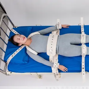 누워있는 침대 8 포인트 손 발 다리 허리 어깨 제어 노인 정신 신경과 환자에 대한 자기 잠금 구속