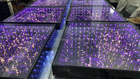 Pistes de danse LED 3D effet miroir, modèle TOP, en promotion, pour DJ et discothèques, dalles portables en verre trempé, éclairage 3D, pour bars, certifiées CE, câblées