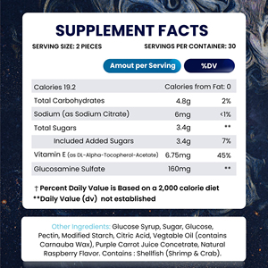 Glucosamina avanzada Vitamina E Soporte para articulaciones Gummies de soporte inmunológico 60 Count Suplemento al por mayor para adultos Promueve la comodidad - Product Image 5