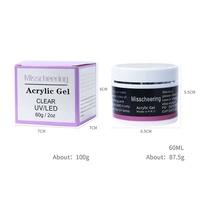 Vente en gros de gel acrylique Misscheering 60 ml pour décoration d'art d'ongle gel d'extension d'ongle de doigt de construction rapide