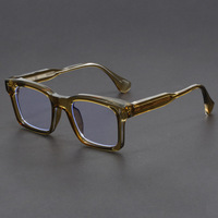Style d'affaires hommes luxe Designer montures de lunettes filtre Bluelight Transparent marron carré métal Insert 2025 Prescription